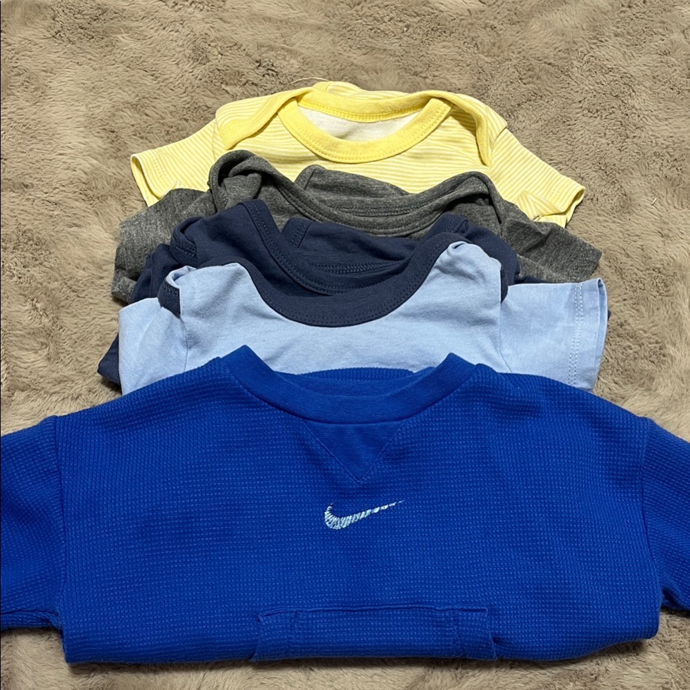 Nike Kids' Long Sleeve Tee Set - Blue, Light Blue, Gray, Yellow
